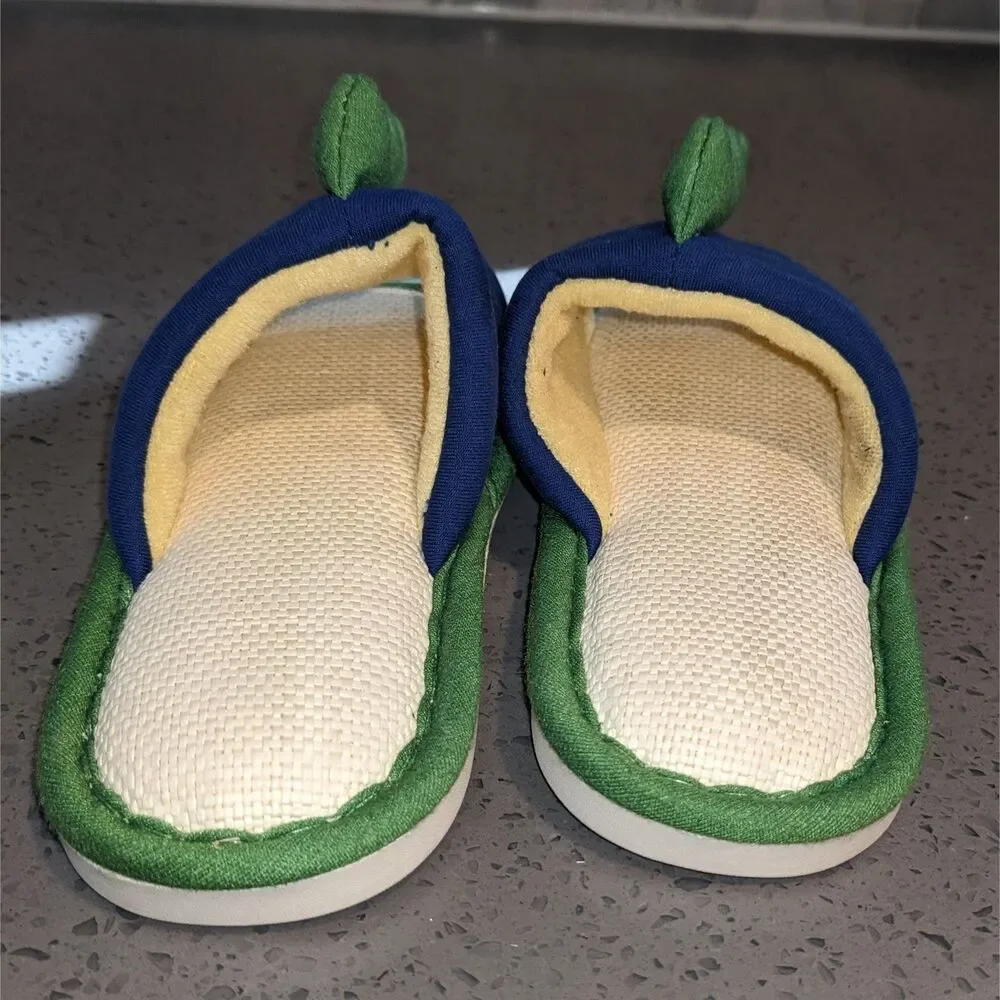 Kids Shark Animal House Slippers Sz-11/11.5 Blue Green SlipOn Slides House Shoes